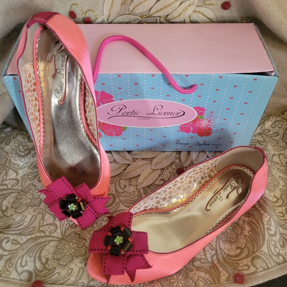 Poetic Licence Pink Peep Toe Flats